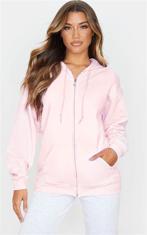 pink zip up hoodie